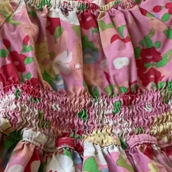 Floral Pink Dress with Ruffle Sleeves - Picture 6 of 6